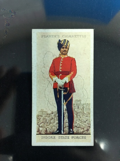 1938 John Player Cigarettes Military Uniforms of British Empire Indore State Forces Tobacco Card