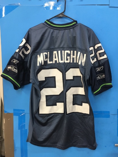 Reebok NFL Seattle Seahawks Jersey #22 McLaughlin Stictched Numbers - Size 48