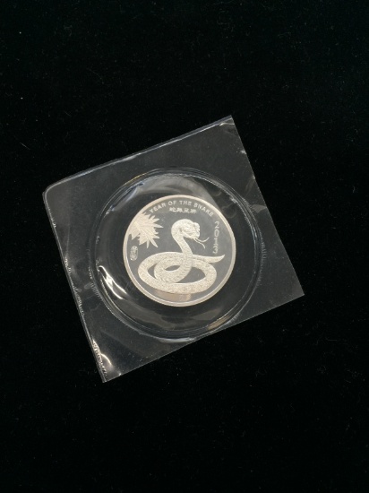 1/2 Troy Ounce .999 Fine Silver Year of the Snake Silver Bullion Round Coin
