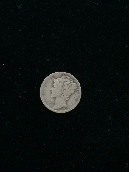 1936 United States Mercury Silver Dime - 90% Silver Coin