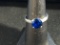 Deep Blue Gemstone Set in Sterling Silver Ring - Size 6.75