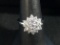 FZN CN Sterling Silver & Cubic Zirconia Cluster Ring - Size 8