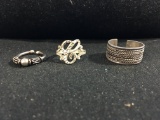 3 Sterling Silver Rings