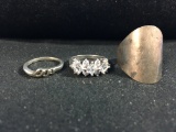 3 Sterling Silver Rings