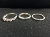 3 Sterling Silver Rings