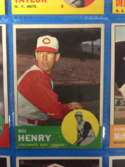 1963 Topps #378 Bill Henry Reds Baseball Card