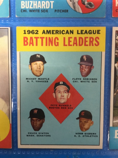 1963 Topps #2 AL Batting Leaders - MICKEY MANTLE Baseball Card