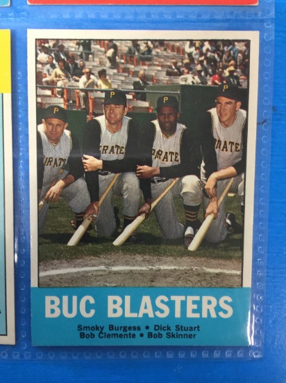 1963 Topps #18 Buc Blasters - ROBERTO CLEMENTE Baseball Card
