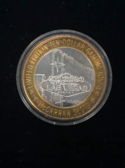 RARE Welcome To Las Vegas .999 Fine Silver Strike $10 Gaming Token