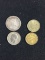 4 Foreign SILVER Coins