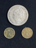 3 Foreign SILVER Coins
