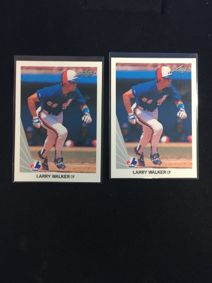 2 Card Lot of 1990 Leaf #325 Larry Walker Expos Rookie Baseball Cards
