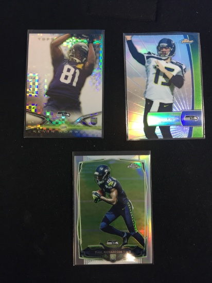 3 Card Lot of Seattle Seahawks Rookies Refractors & Xfractors