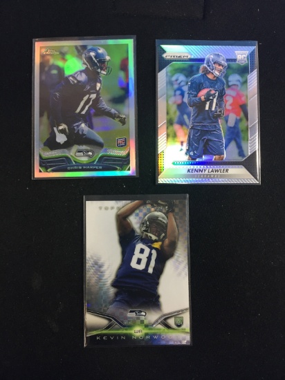 3 Card Lot of Seattle Seahawks Rookies Refractors & Xfractors