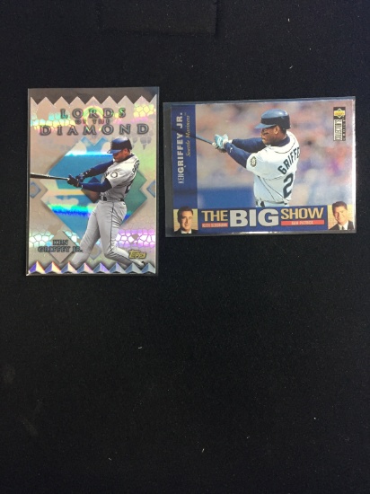 2 Card Lot of KEN GRIFFEY JR. Seattle Mariners Insert Baseball Cards - RARE