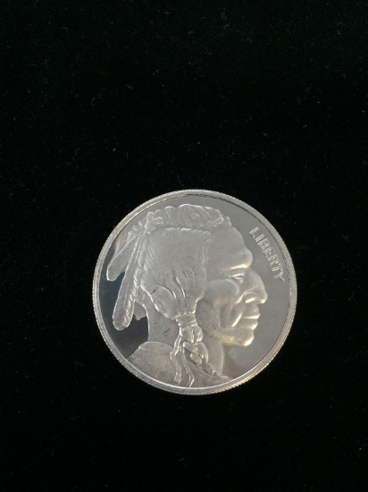 1 Troy Ounce .999 Fine Silver Indian Head Buffalo Silver Bullion Round Coin