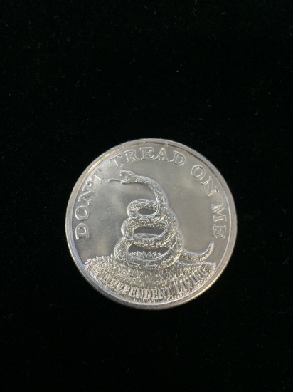 1 Troy Ounce .999 Fine Silver Boston Tea Party Don't Tread on Me Silver Bullion Round Coin