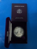 1986 United States 1 Troy Ounce .999 Fine Silver PROOF American Silver Eagle Bullion Coin in Box