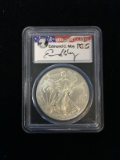 PCGS Graded 2014-S U.S. 1 Troy Ounce .999 Fine Silver Eagle Bullion Coin - MS69 Signed by Edmund Moy