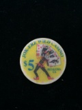 Vintage Jok-erz Wild Casino - Petaluma, California $5 Casino Chip - RARE