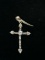 CZ Lined Sterling Silver Cross Pendant