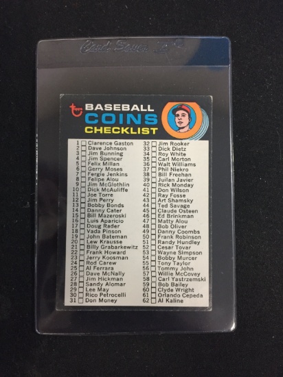 1971 Topps #161 Topps Baseball Coins Checklist Baseball Card