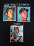 3 Card Lot of 1971 Topps Baseball High Numbers - 707, 718, 726