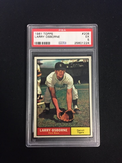 GRADED 1961 Topps #208 Larry Osborne Tigers PSA 5 EX - A011