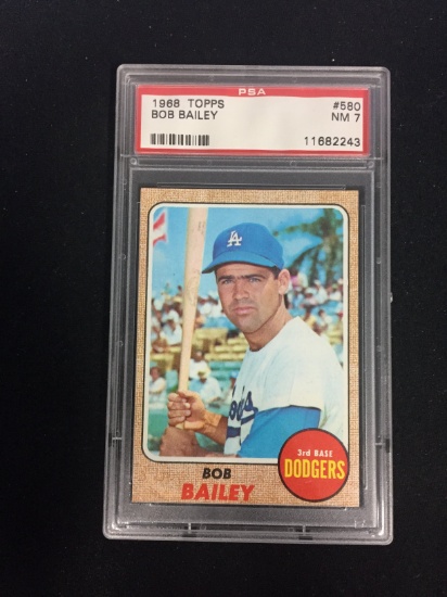 GRADED 1968 Topps #580 Bob Bailey Dodgers PSA 7 NM - A080