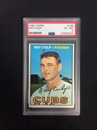 GRADED 1967 Topps #168 Ray Culp Cubs PSA 6 EXMT - A036