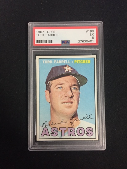 GRADED 1967 Topps #190 Turk Farrell Astros PSA 5 EX - A041