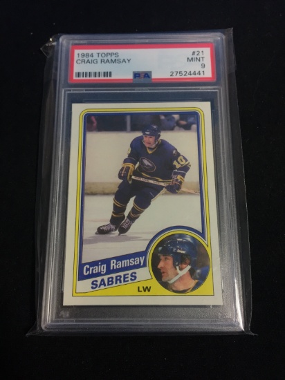 PSA Graded 1984-85 Topps Craig Ramsay Sabres - Mint 9 - A010