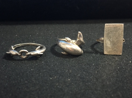 3 Sterling Silver Rings