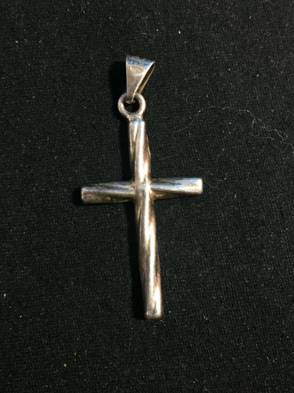 Twisted Sterling Silver Cross Pendant