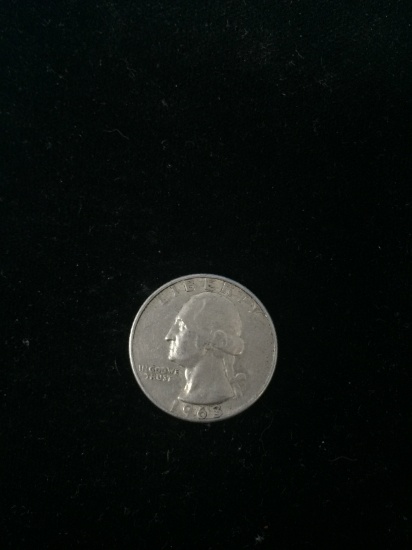 1963-D United States Washington Quarter Dollar - 90% Silver Coin