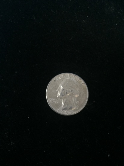 1964-D United States Washington Quarter Dollar - 90% Silver Coin