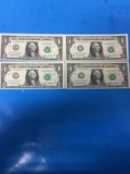 1 Consecutive Serial Numbered 2006 United States Washington $1 Currency Bill Note - Mint