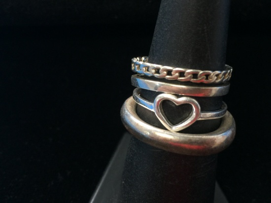 3 Sterling Silver Rings