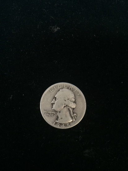 1945 United States Washington Quarter Dollar - 90% Silver Coin