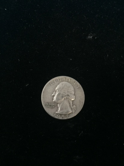 1957-D United States Washington Quarter Dollar - 90% Silver Coin