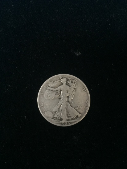 1936-S United States Walking Liberty Silver Half Dollar - 90% Silver Coin