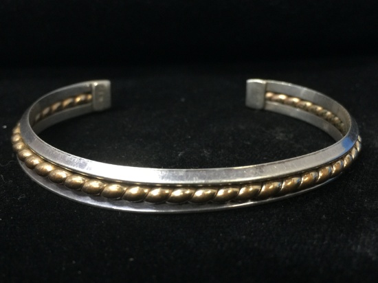 Sterling Silver & 12K Gold Fill Cuff Bracelet