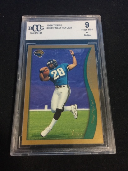 GRADED 1998 Topps #339 Fred Taylor RC BCCG 9 B127