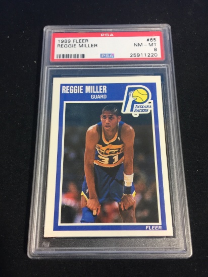 GRADED 1989-90 Fleer #65 Reggie Miller Pacers PSA 8 NMMT B131