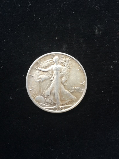 1943-S United States Walking Liberty Silver Half Dollar - 90% Silver Coin