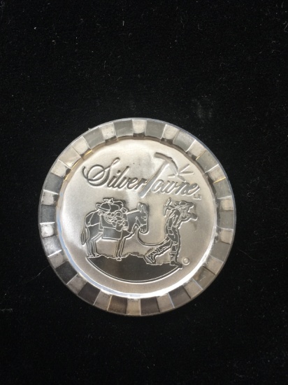 1 Troy Ounce .999 Fine Silver Silver Towne Stacker Poker Chip Style Silver Bullion Round Coin