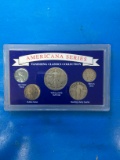 5 Coin Americana Series Coin Set - Walking Half Dollar, Standing Liberty Quarter & More - 90% Silver