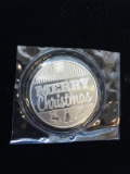 1 Troy Ounce .999 Fine Silver 2017 Merry Christmas Silver Bullion Round Coin