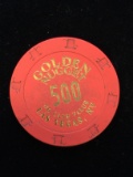 Vintage Golden Nugget Casino - Las Vegas, Nevada 500 Unit Poker Tournament Chip - RARE