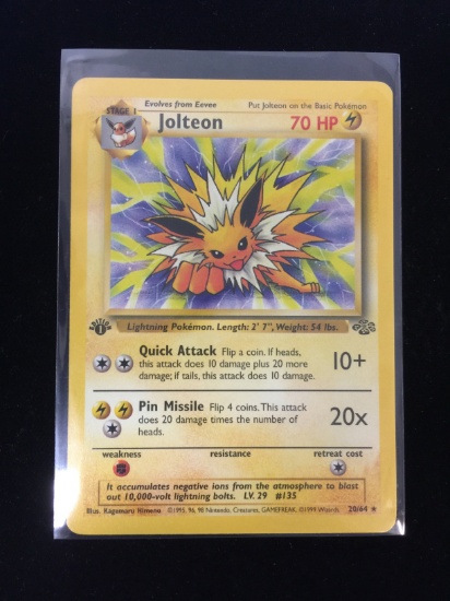 Pokemon Jolteon 20/64 Jungle 1st Edition Rare Card